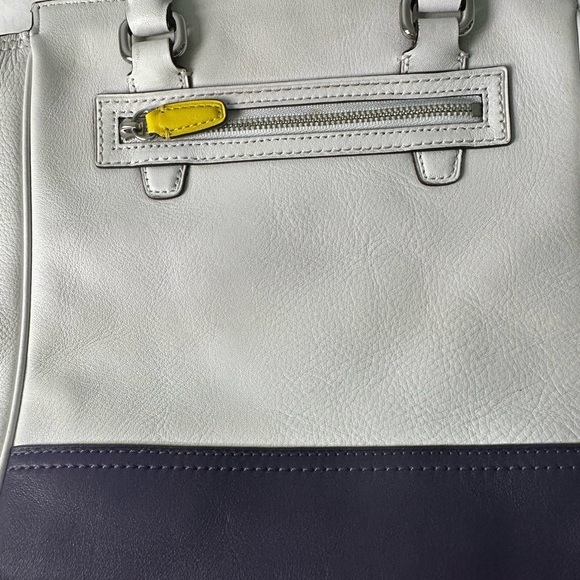 Coach Legacy Ivory and Eggplant with Yellow Detail Satchel - Picture 6 of 11